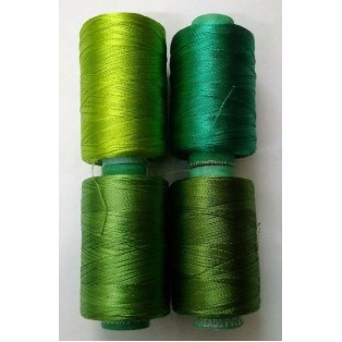 Set Lot of GREEN 150/2 Denier Viscose Rayon Thread Yarn Hand Machine Embroidery